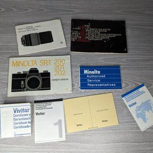 Vintage Minolta & Vivitar Camera and Lenses Manuals